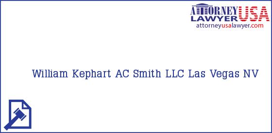 Telephone, Address and other contact data of William Kephart, Las Vegas, NV, USA