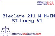 Bleclere 211 W MAIN ST Luray VA