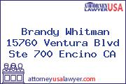 Brandy Whitman 15760 Ventura Blvd Ste 700 Encino CA