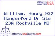 William, Henry 932 Hungerford Dr Ste 23A Rockville MD