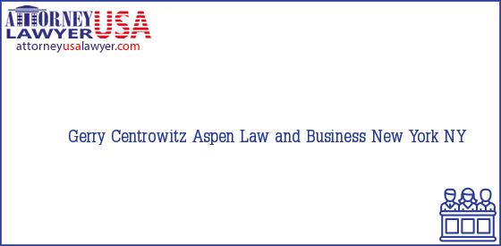 Telephone, Address and other contact data of Gerry Centrowitz, New York, NY, USA