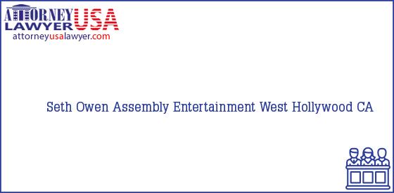 Telephone, Address and other contact data of Seth Owen, West Hollywood, CA, USA