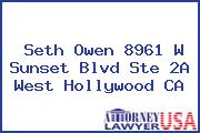 Seth Owen 8961 W Sunset Blvd Ste 2A West Hollywood CA