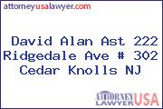 David Alan Ast 222 Ridgedale Ave # 302 Cedar Knolls NJ