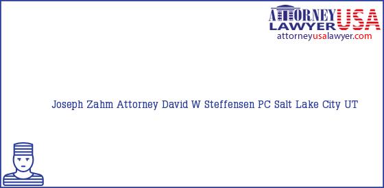 Telephone, Address and other contact data of Joseph Zahm, Salt Lake City, UT, USA