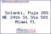 Solanki, Puja 265 NE 24th St Ste 501 Miami FL