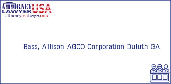 Telephone, Address and other contact data of Bass, Allison, Duluth, GA, USA