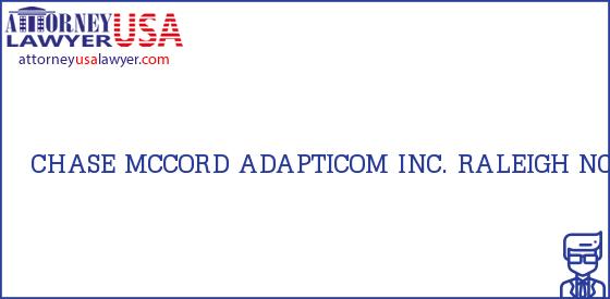 Telephone, Address and other contact data of CHASE MCCORD, RALEIGH, NC, USA