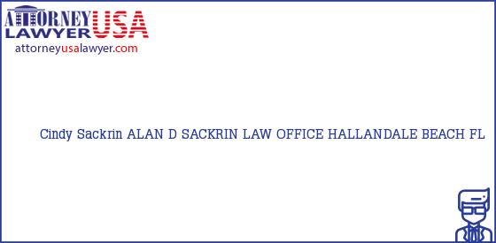 Telephone, Address and other contact data of Cindy Sackrin, HALLANDALE BEACH, FL, USA