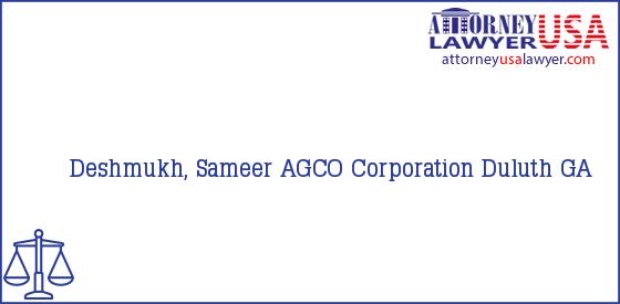 Telephone, Address and other contact data of Deshmukh, Sameer, Duluth, GA, USA