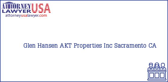 Telephone, Address and other contact data of Glen Hansen, Sacramento, CA, USA