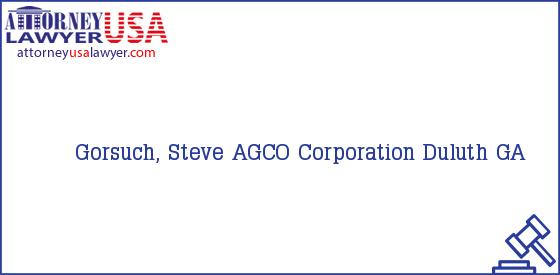 Telephone, Address and other contact data of Gorsuch, Steve, Duluth, GA, USA