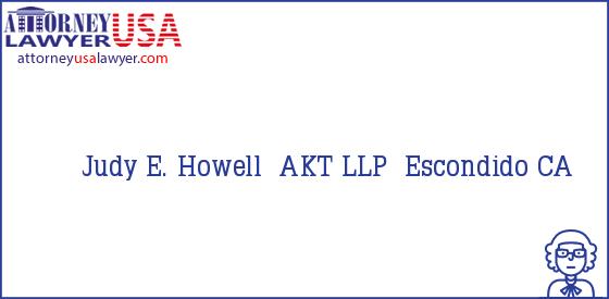 Telephone, Address and other contact data of Judy E. Howell , Escondido, CA, USA