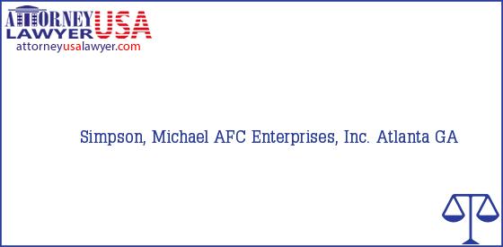 Telephone, Address and other contact data of Simpson, Michael, Atlanta, GA, USA