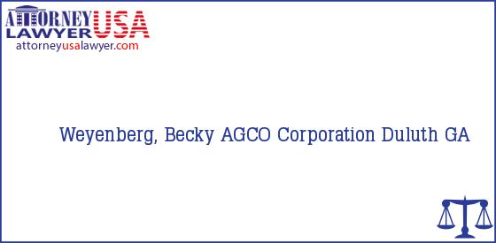 Telephone, Address and other contact data of Weyenberg, Becky, Duluth, GA, USA