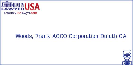Telephone, Address and other contact data of Woods, Frank, Duluth, GA, USA