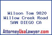 Wilson Tom 9820 Willow Creek Road SAN DIEGO CA