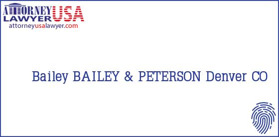 Telephone, Address and other contact data of Bailey, Denver, CO, USA