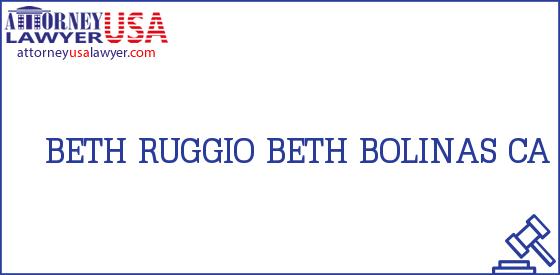 Telephone, Address and other contact data of BETH RUGGIO, BOLINAS, CA, USA