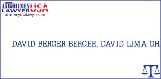 Telephone, Address and other contact data of DAVID BERGER, LIMA, OH, USA