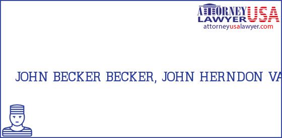 Telephone, Address and other contact data of JOHN BECKER, HERNDON, VA, USA