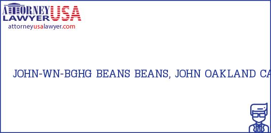 Telephone, Address and other contact data of JOHN-WN-BGHG BEANS, OAKLAND, CA, USA