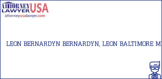 Telephone, Address and other contact data of LEON BERNARDYN, BALTIMORE, MD, USA