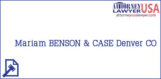 Telephone, Address and other contact data of Mariam, Denver, CO, USA