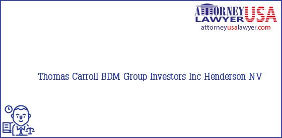 Telephone, Address and other contact data of Thomas Carroll, Henderson, NV, USA