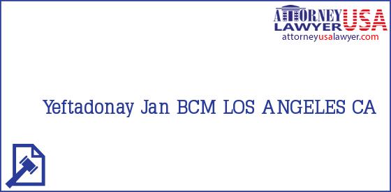Telephone, Address and other contact data of Yeftadonay Jan, LOS ANGELES, CA, USA