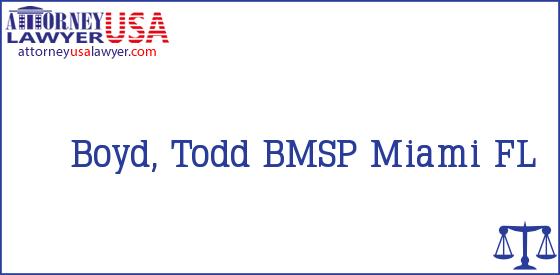 Telephone, Address and other contact data of Boyd, Todd, Miami, FL, USA