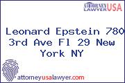 Leonard Epstein 780 3rd Ave Fl 29 New York NY