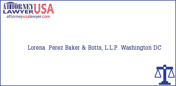 Telephone, Address and other contact data of Lorena  Perez, Washington, DC, USA