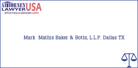 Telephone, Address and other contact data of Mark  Mathis, Dallas, TX, USA