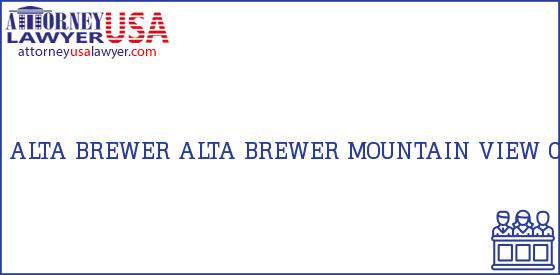 Telephone, Address and other contact data of ALTA BREWER, MOUNTAIN VIEW, CA, USA