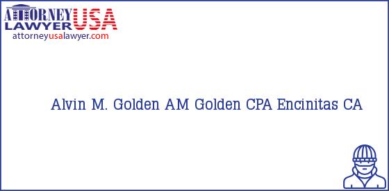 Telephone, Address and other contact data of Alvin M. Golden, Encinitas, CA, USA