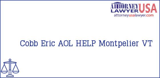 Telephone, Address and other contact data of Cobb Eric, Montpelier, VT, USA