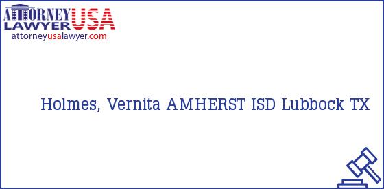 Telephone, Address and other contact data of Holmes, Vernita, Lubbock, TX, USA