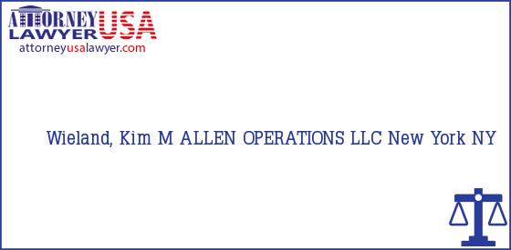 Telephone, Address and other contact data of Wieland, Kim M, New York, NY, USA