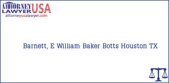 Telephone, Address and other contact data of Barnett, E William, Houston, TX, USA