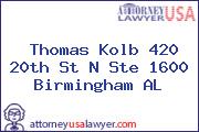 Thomas Kolb 420 20th St N Ste 1600 Birmingham AL