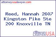 Reed, Hannah 2607 Kingston Pike Ste 200 Knoxville TN