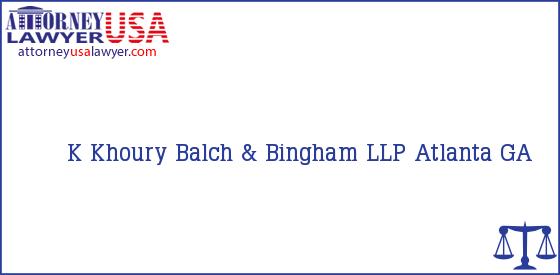 Telephone, Address and other contact data of K Khoury, Atlanta, GA, USA