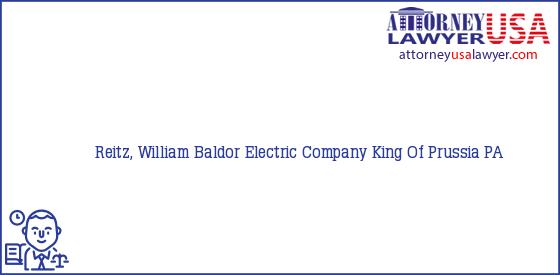 Telephone, Address and other contact data of Reitz, William, King Of Prussia, PA, USA
