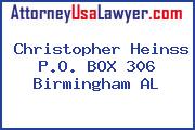 Christopher Heinss P.O. BOX 306 Birmingham AL