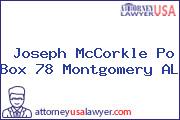 Joseph McCorkle Po Box 78 Montgomery AL