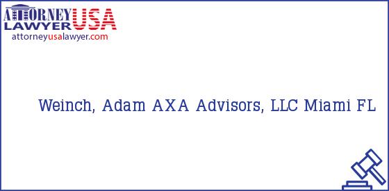 Telephone, Address and other contact data of Weinch, Adam, Miami, FL, USA
