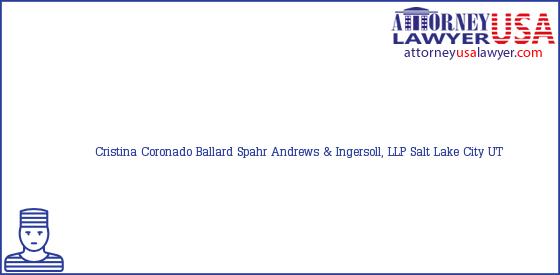 Telephone, Address and other contact data of Cristina Coronado, Salt Lake City, UT, USA