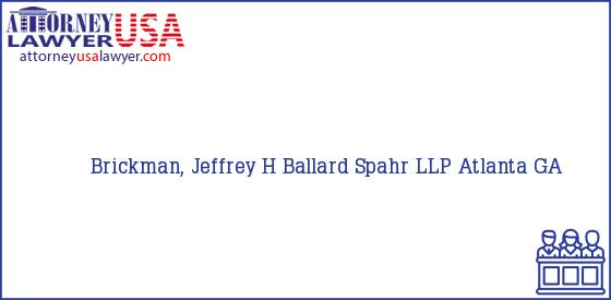Telephone, Address and other contact data of Brickman, Jeffrey H, Atlanta, GA, USA