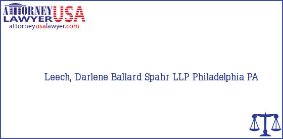Telephone, Address and other contact data of Leech, Darlene, Philadelphia, PA, USA